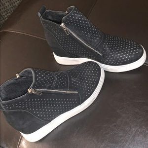 Black Wedge Sneakers